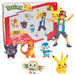 Pokémon Battle bereit! Figure Set Spielzeug, 6 Stücke - Inklusive 4.5" Ash & Launching Pikachu, 2" Charmander, 2" Rowlet, 2" Piplup, 2" Zorua - Officially Lizenz - Geschenk für Kinder, Jungen &