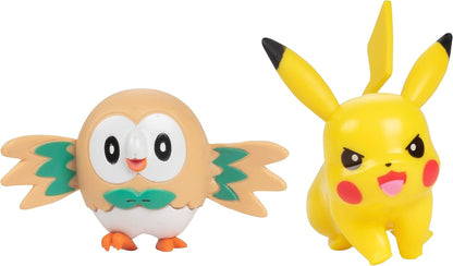 Pokémon Battle bereit! Figure Set Spielzeug, 6 Stücke - Inklusive 4.5" Ash & Launching Pikachu, 2" Charmander, 2" Rowlet, 2" Piplup, 2" Zorua - Officially Lizenz - Geschenk für Kinder, Jungen &