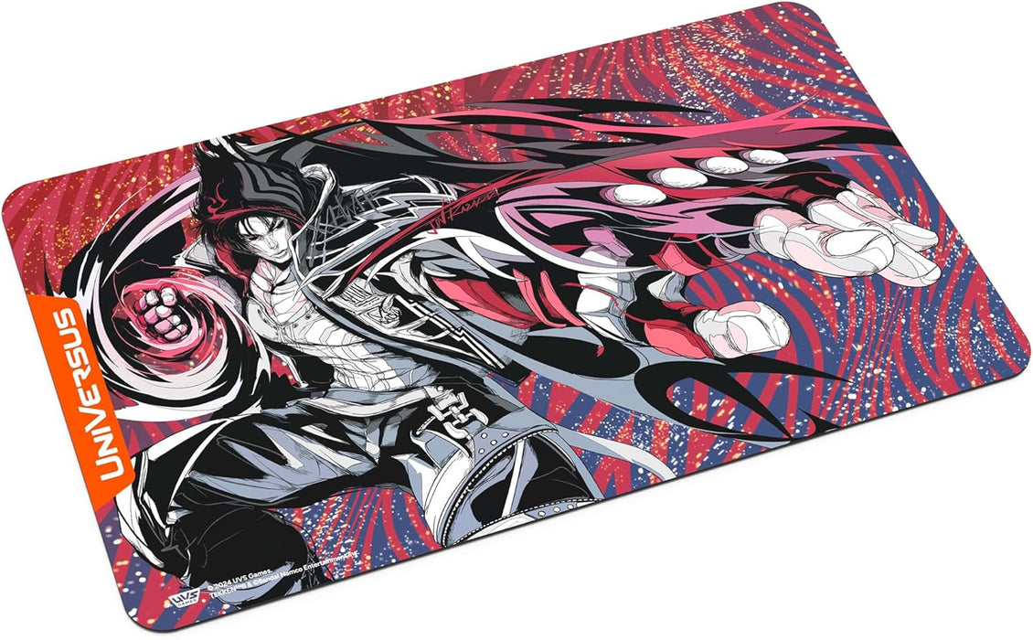 UniVersus: Tekken 8: Jin Playmat - Alfombrilla de neopreno de 24 x 14, respaldo de goma, accesorio para juegos de cartas de mesa, juegos UVS, licencia