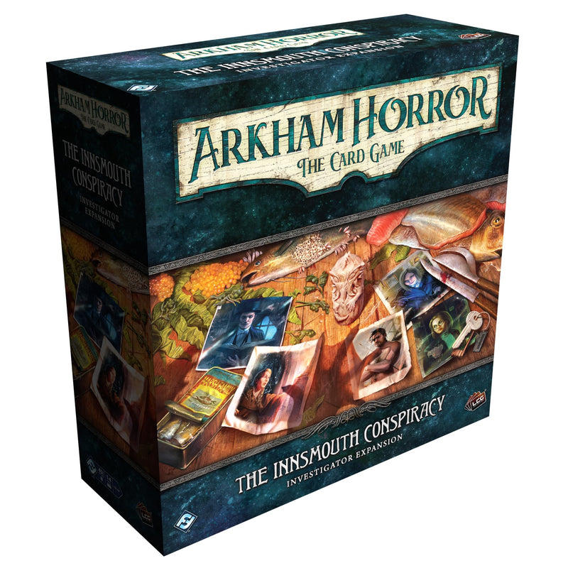 Arkham Horror The Card Game The Innsmouth Conspiracy INVESTIGATOR EXPANSION - includes Five Unique Investigators! Cooperative LCG, Ages 14+, 1-4 Players, 1-2 Hr Playtime, Made by Fantasy Flight Games