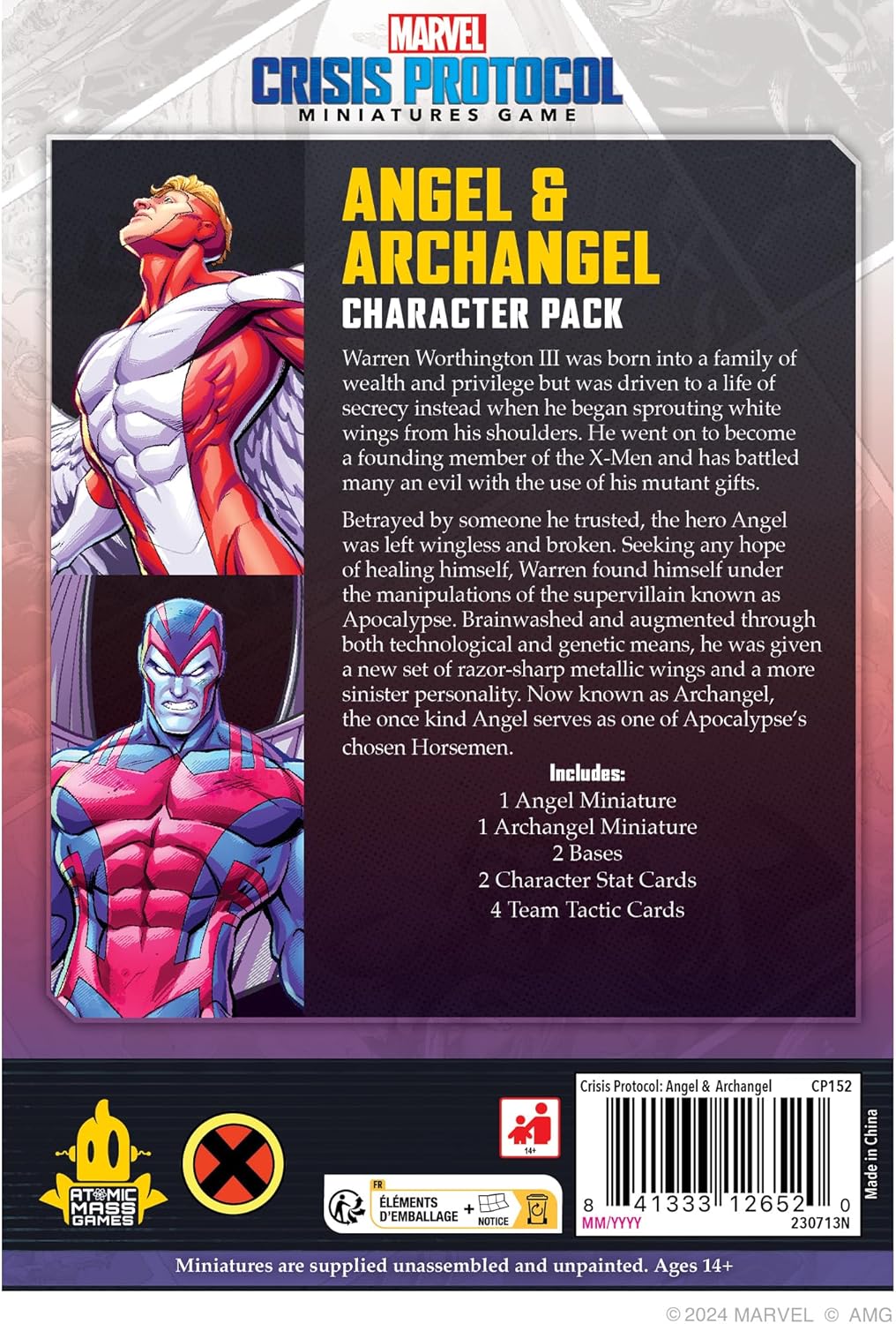 Atomic Mass Games | Marvel Crisis Protocol: Angel & Archangel | Expansión de Miniaturas | A Partir de 14 Años | para 2 Jugadores | 90 Minutos por Partida | Multilenguaje (Incluye Español