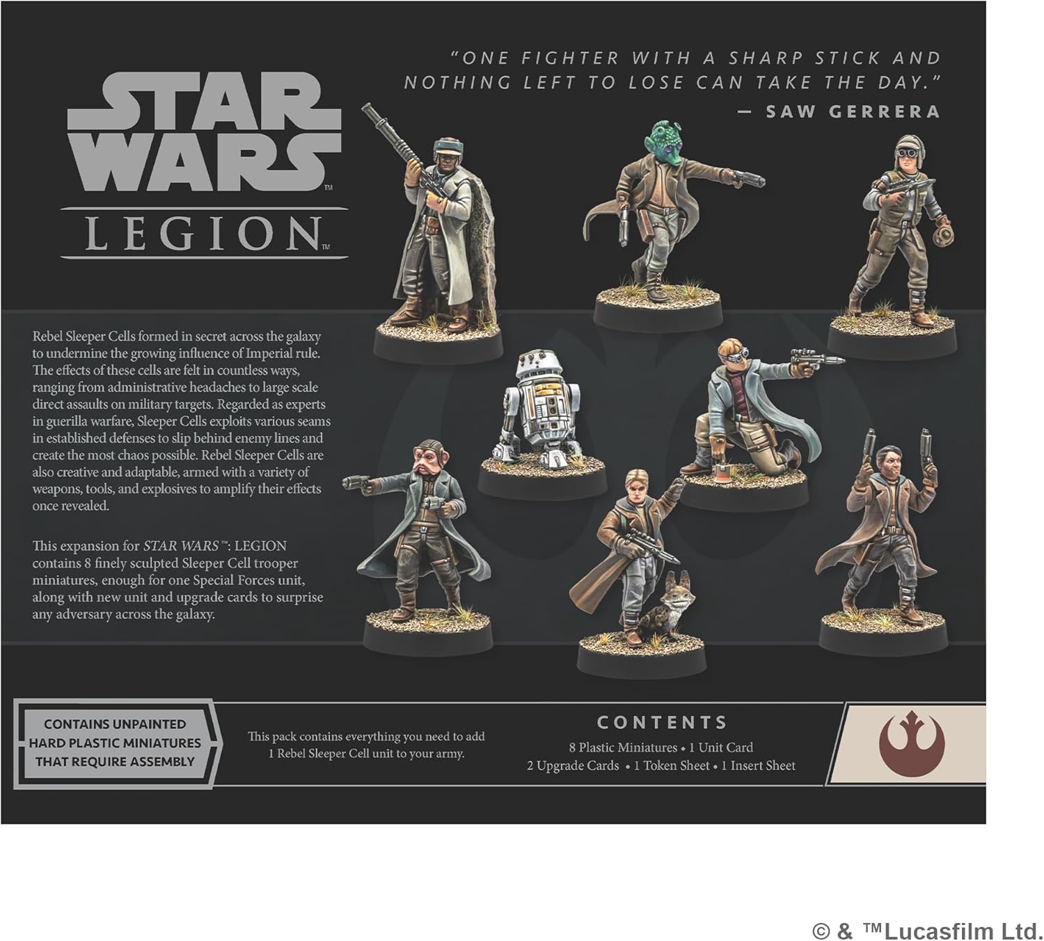 ATOMIC MASS GAMES | Star Wars Legion: Rebel Sleeper Cell UNIT EXPANSION | Miniatures Board Game | Ages 14+ | 1-2 Players | 90+ Minutes Playing Time