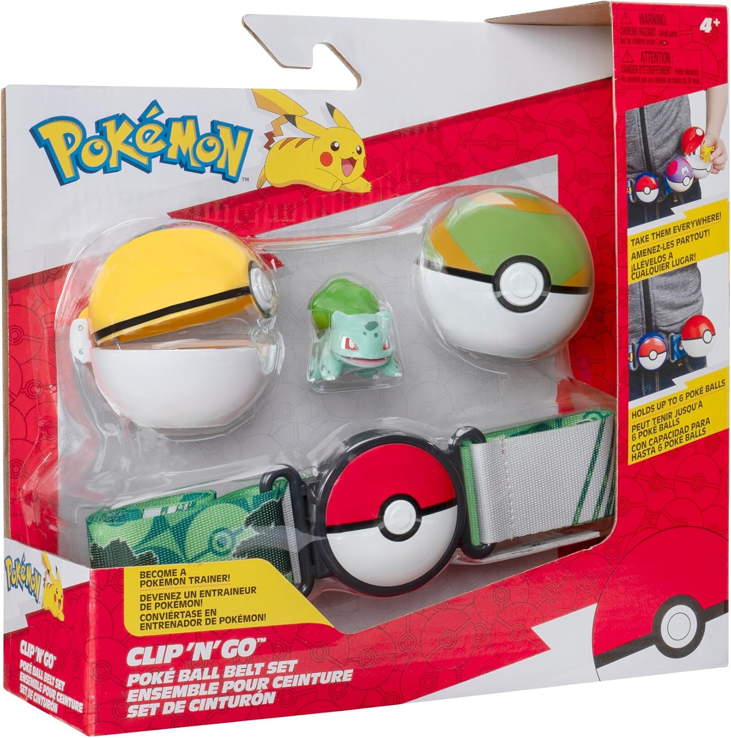 Pokemon Pokémon Clip 'N' Go Belt Set - Quaxly & Bulbasaur - Official Playset for Children 4+