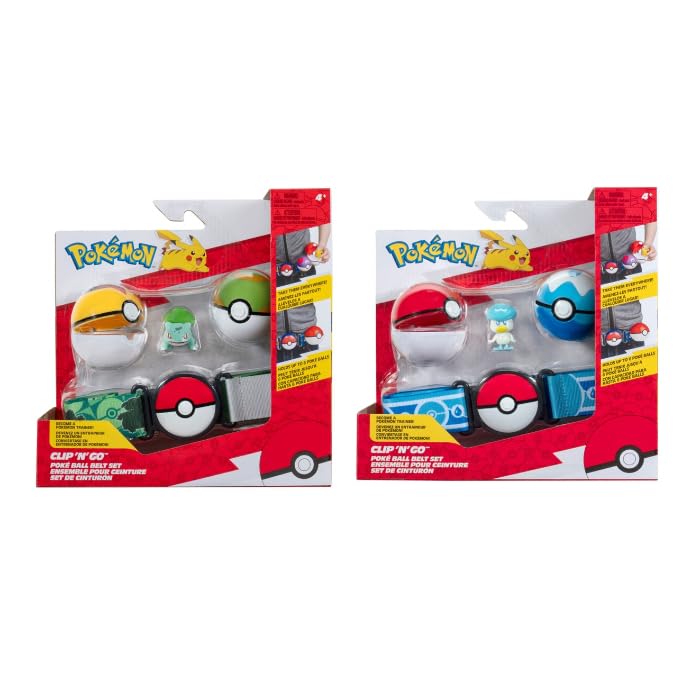 Pokemon Pokémon Clip 'N' Go Belt Set - Quaxly & Bulbasaur - Official Playset for Children 4+