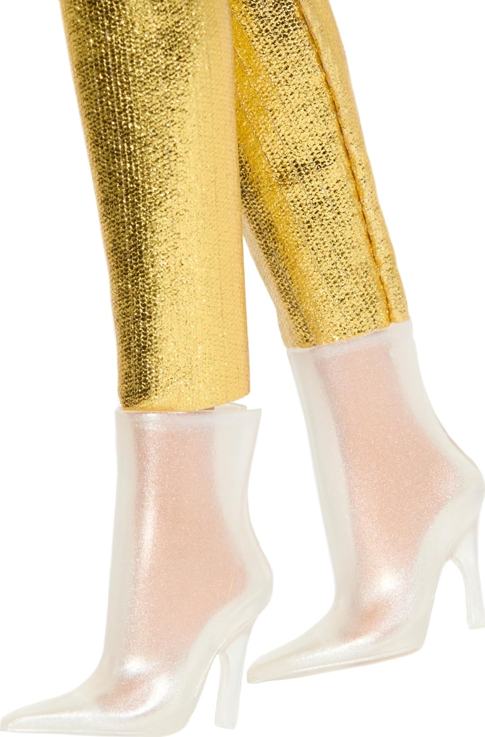 Barbie Fashionistas Doll #222, Petite Body Type with Blonde Wavy Hair, Golden Jumpsuit & Accessories, 65th Anniversary Collectible Fashion Doll, HRH19