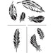 universale modello Piume Stencil Feather A4 VINTAGE squallido RICICLO CREATIVO