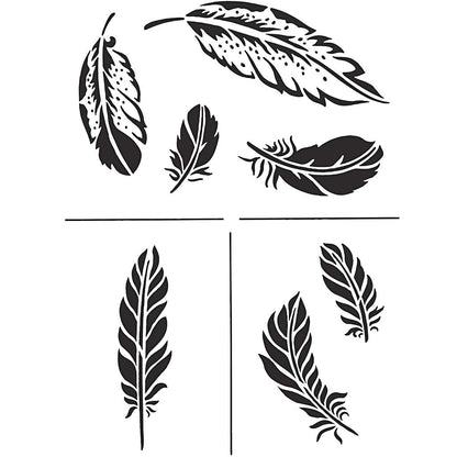 universale modello Piume Stencil Feather A4 VINTAGE squallido RICICLO CREATIVO