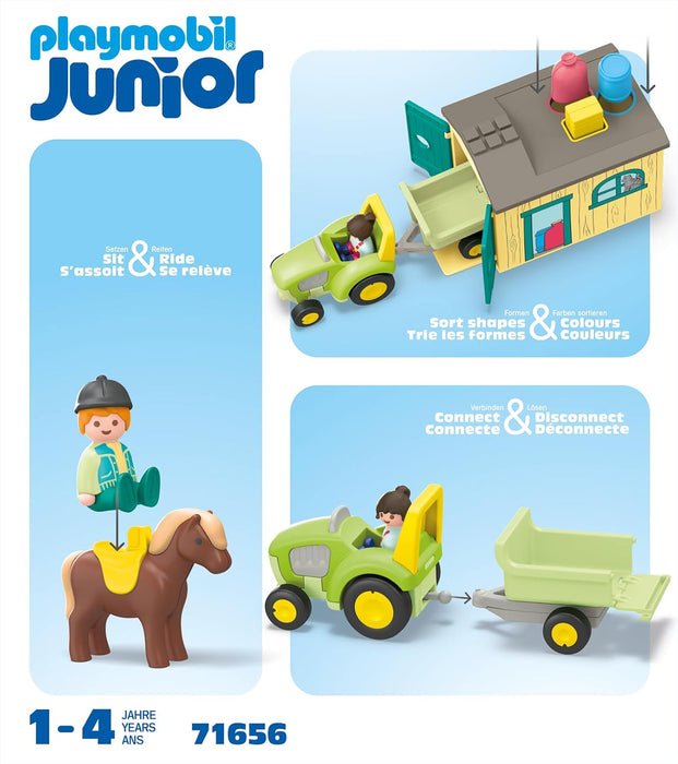 Playmobil Junior 71656 Vrolijke boerderij, duurzaam speelgoed van kunststof op plantaardige basis, speelgoed voor kinderen vanaf 12 maanden