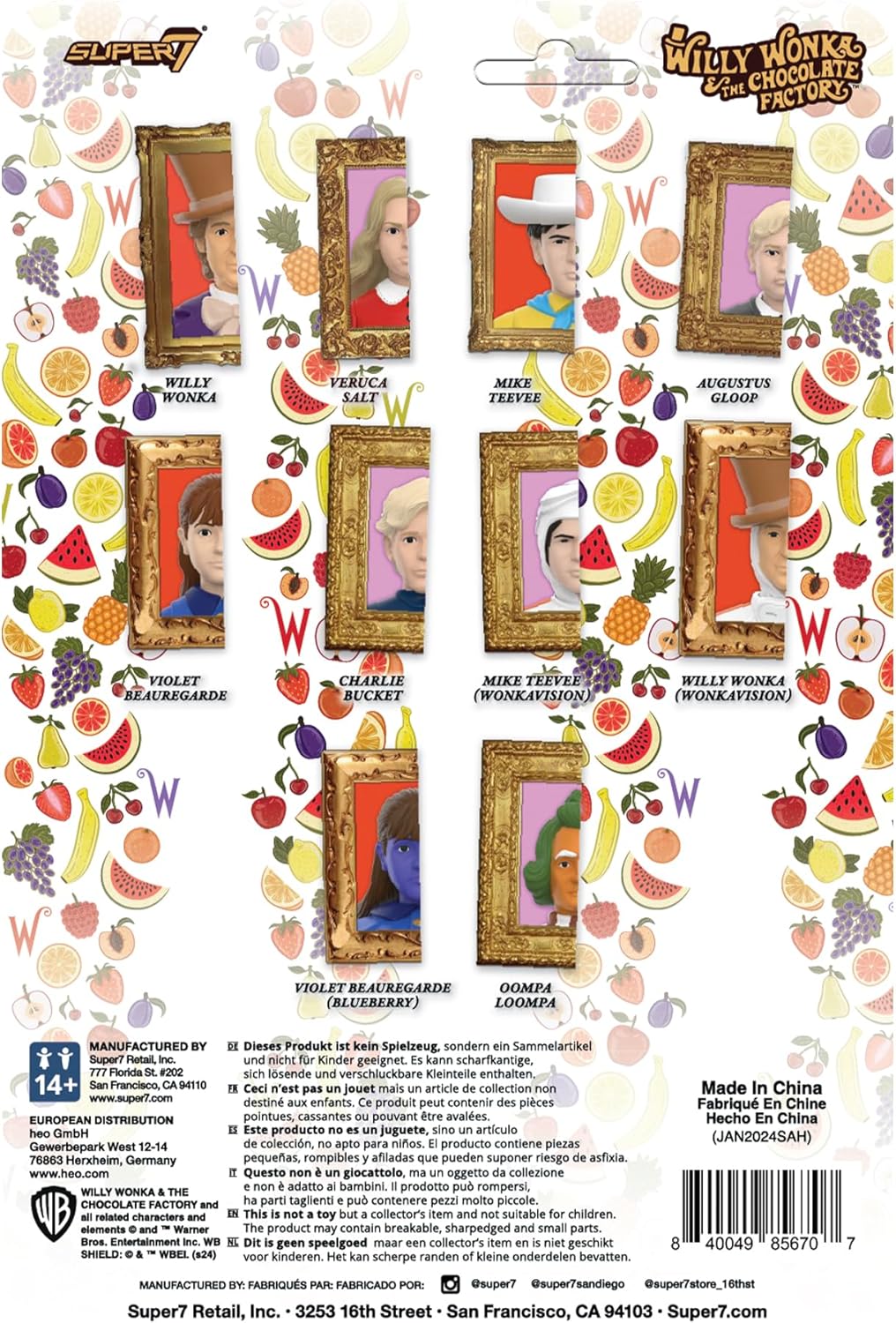 Super7 Willy Wonka & The Chocolate Factory Reaktionsfiguren Wave 03 - Violet Beauregarde (Blueberry) Actionfigur