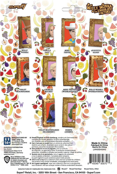 Super7 Willy Wonka & The Chocolate Factory Reaktionsfiguren Wave 03 - Violet Beauregarde (Blueberry) Actionfigur
