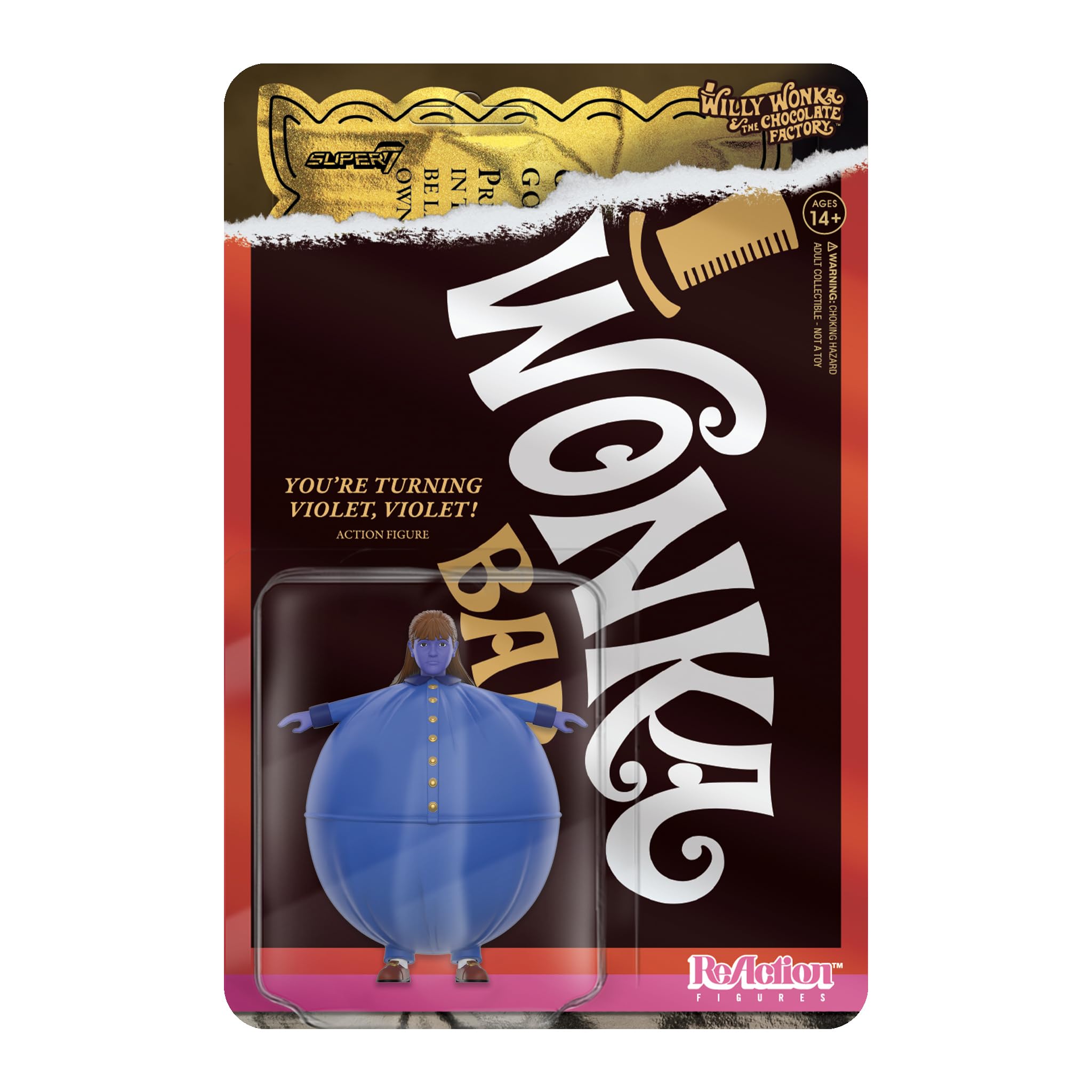 Super7 Willy Wonka & The Chocolate Factory Reaktionsfiguren Wave 03 - Violet Beauregarde (Blueberry) Actionfigur