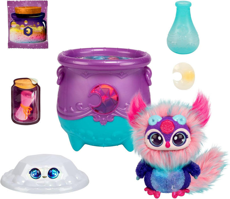 Magic Mixies Magical Gem Surprise Cauldron, With New Shimmer Eyes! Reveal an Mixie Plushie from the Fizzing Cauldron and Discover 2 Magical Lunar Gem Surprises!