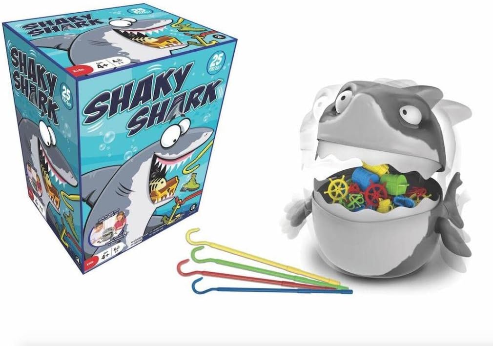 Merchant Ambassador Shaky Shark – Hungriger Hai Spiel – Angelspiel für Kinder – Timer & Action für Spielspaß und Spannung – Für 1-4 Spieler ab 4 Jahren