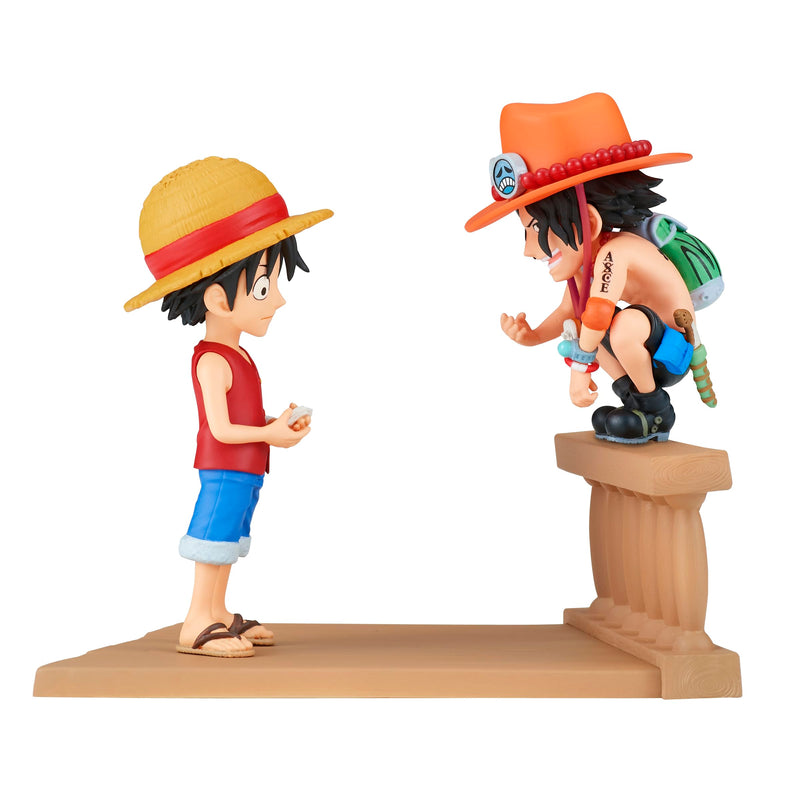 Banpresto Figura d'azione Monkey D. Luffy & Portgas D. Ace One Piece - World Collectable Log Stories 8 cm, Multicolore BP89475P