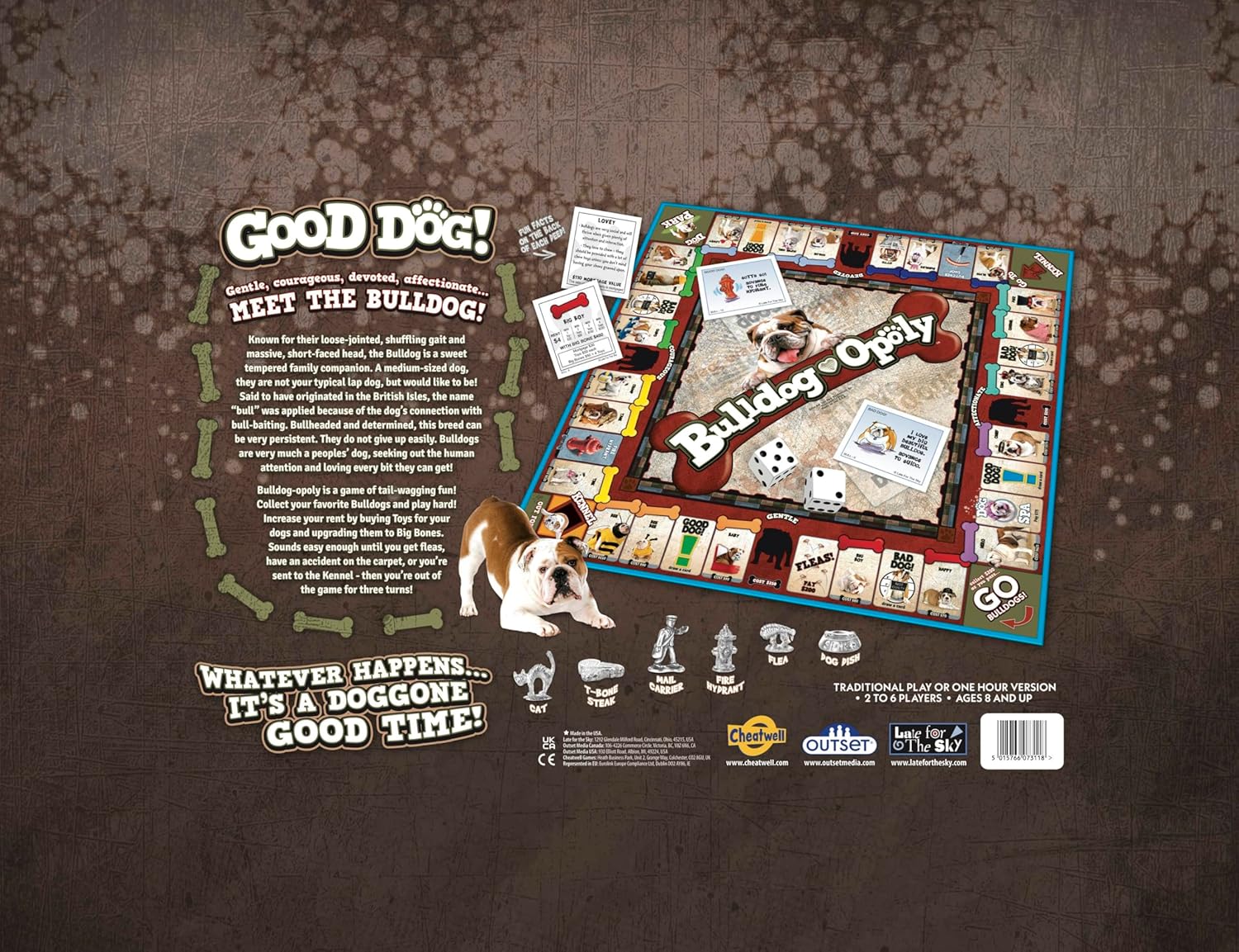 Bulldog-Opoly Property Trading Board Game - Family Time Games for Adults and Children, 2 to 6 Players, Strategy Fun For Ages 8 and Up - A Game To Teach Old Dog's New Tricks