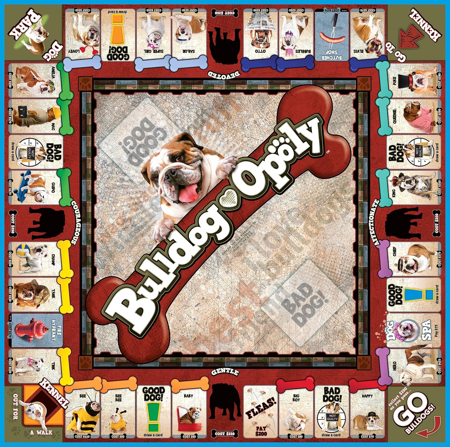 Bulldog-Opoly Property Trading Board Game - Family Time Games for Adults and Children, 2 to 6 Players, Strategy Fun For Ages 8 and Up - A Game To Teach Old Dog's New Tricks