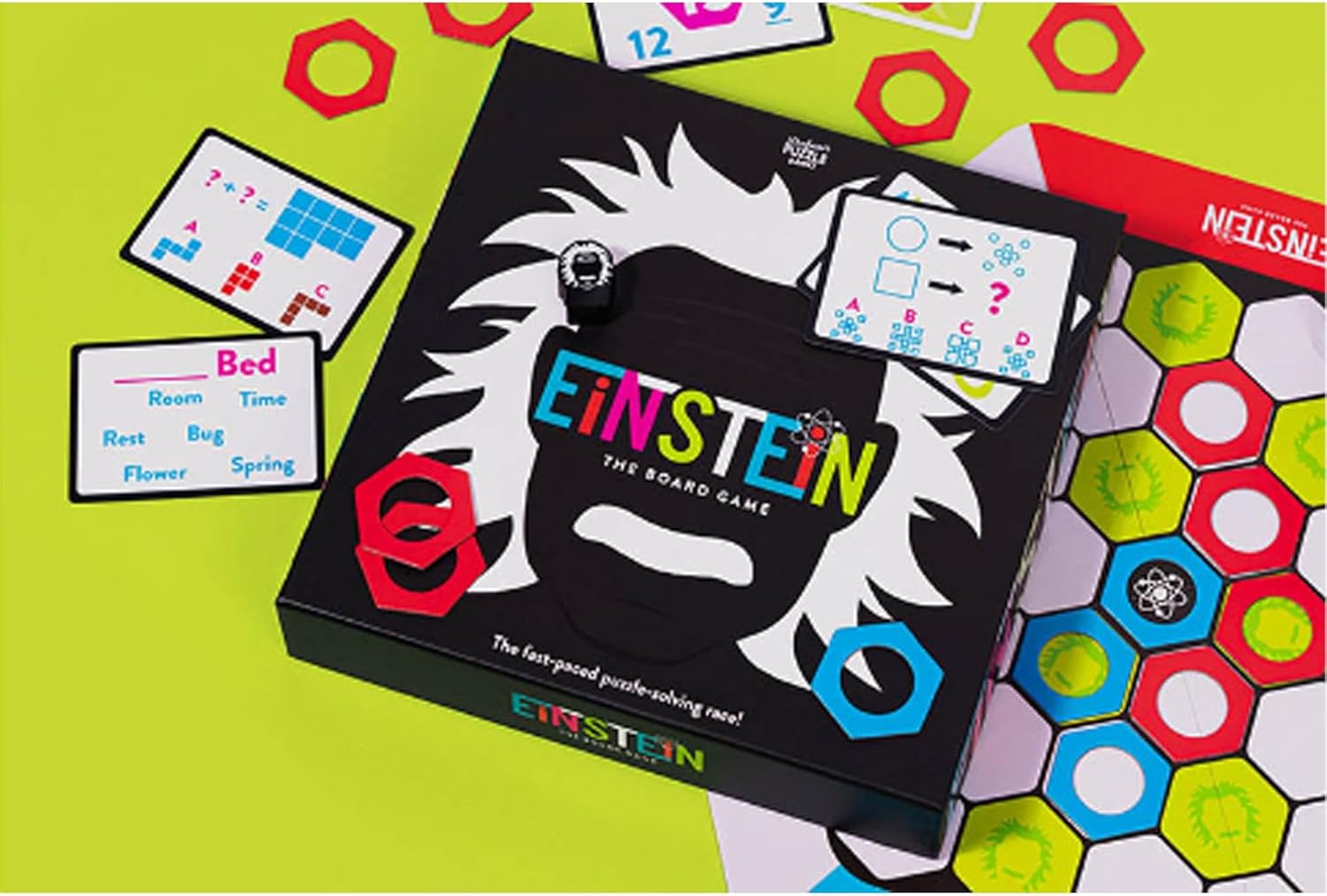 Professor Puzzles Einstein The Board Game | Fun Puzzle Challenges | Play With Family and Friends | Race to Solve Brainteasers | Answer Tricky Riddles and Conundrums | Exciting Gameplay | Ages 13+