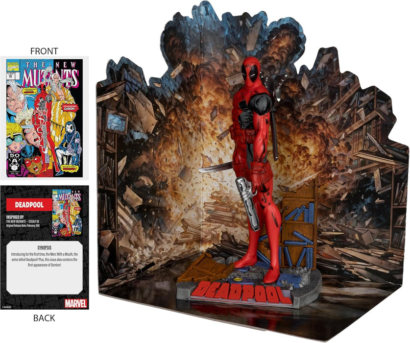 McFarlane Toys - Marvel Deadpool Posierte Figur im Maßstab 1:10 mit Szene (The New Mutants #98