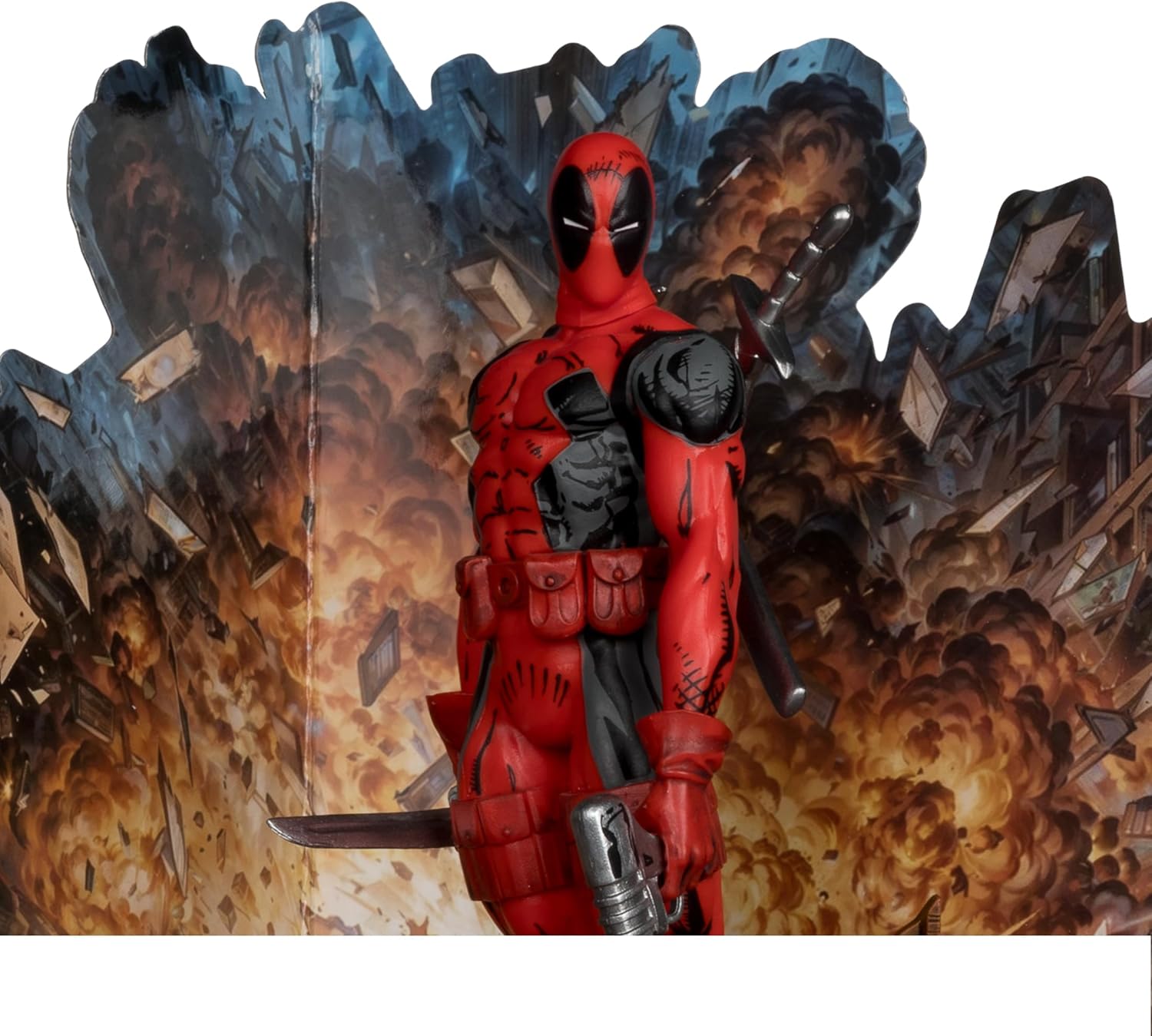 McFarlane Toys - Marvel Deadpool Posierte Figur im Maßstab 1:10 mit Szene (The New Mutants #98