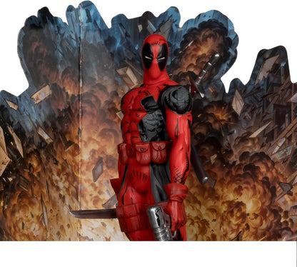 McFarlane Toys - Marvel Deadpool Posierte Figur im Maßstab 1:10 mit Szene (The New Mutants #98