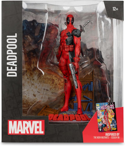 McFarlane Toys - Marvel Deadpool Posierte Figur im Maßstab 1:10 mit Szene (The New Mutants #98