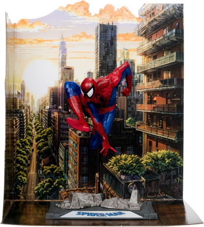 McFarlane Toys - Marvel Spider-Man Posierte Figur im Maßstab 1:10 mit Szene (Spider-Man #6