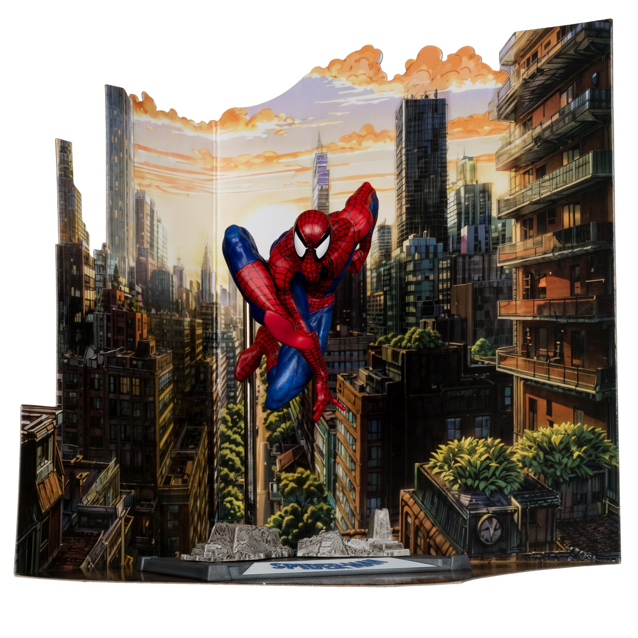 McFarlane Toys - Marvel Spider-Man Posierte Figur im Maßstab 1:10 mit Szene (Spider-Man #6
