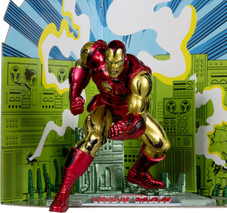 McFarlane Toys - Marvel Iron Man Posed Figur im Massstab 1:10 mit Szene (The Invincible Iron Man 126