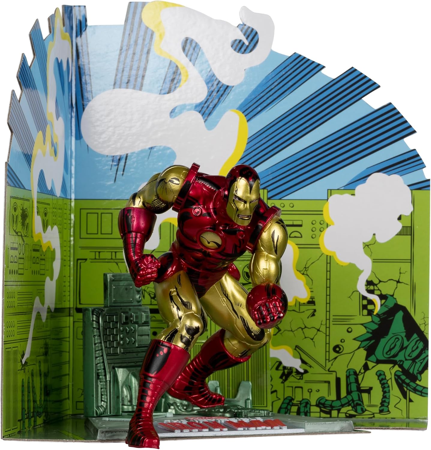 McFarlane Toys - Marvel Iron Man Posed Figur im Massstab 1:10 mit Szene (The Invincible Iron Man 126