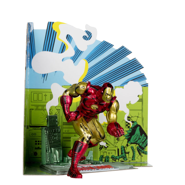 McFarlane Toys - Marvel Iron Man Posed Figur im Massstab 1:10 mit Szene (The Invincible Iron Man 126