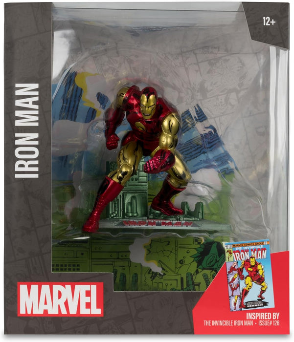 McFarlane Toys - Marvel Iron Man Posed Figur im Massstab 1:10 mit Szene (The Invincible Iron Man 126