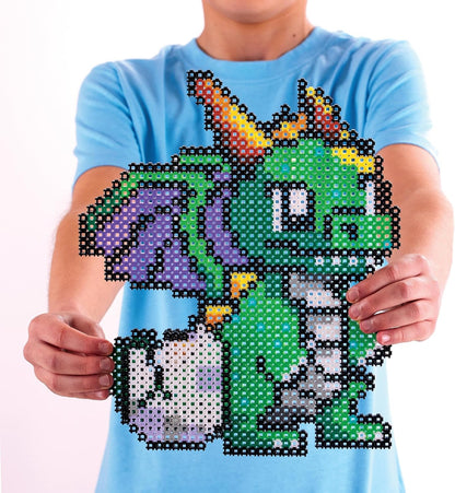 Simbrix 08249 Big Builds Dragon 1500+ brix crafts toys for boys and girls Pixel wall art and 3D display, Multicolour