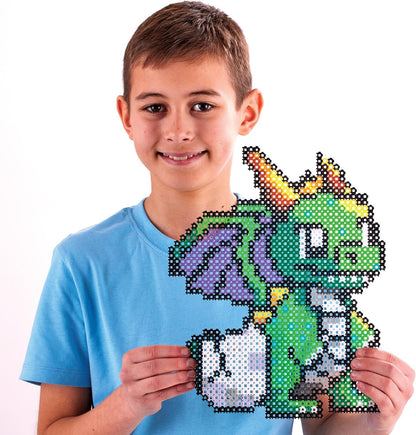 Simbrix 08249 Big Builds Dragon 1500+ brix crafts toys for boys and girls Pixel wall art and 3D display, Multicolour