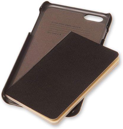 Moleskine Classic Hard Case for iPhone 6/6s/7/8 - Protective Hard Case for Smartphone with XS Volant Journal for Notes - Colour Black