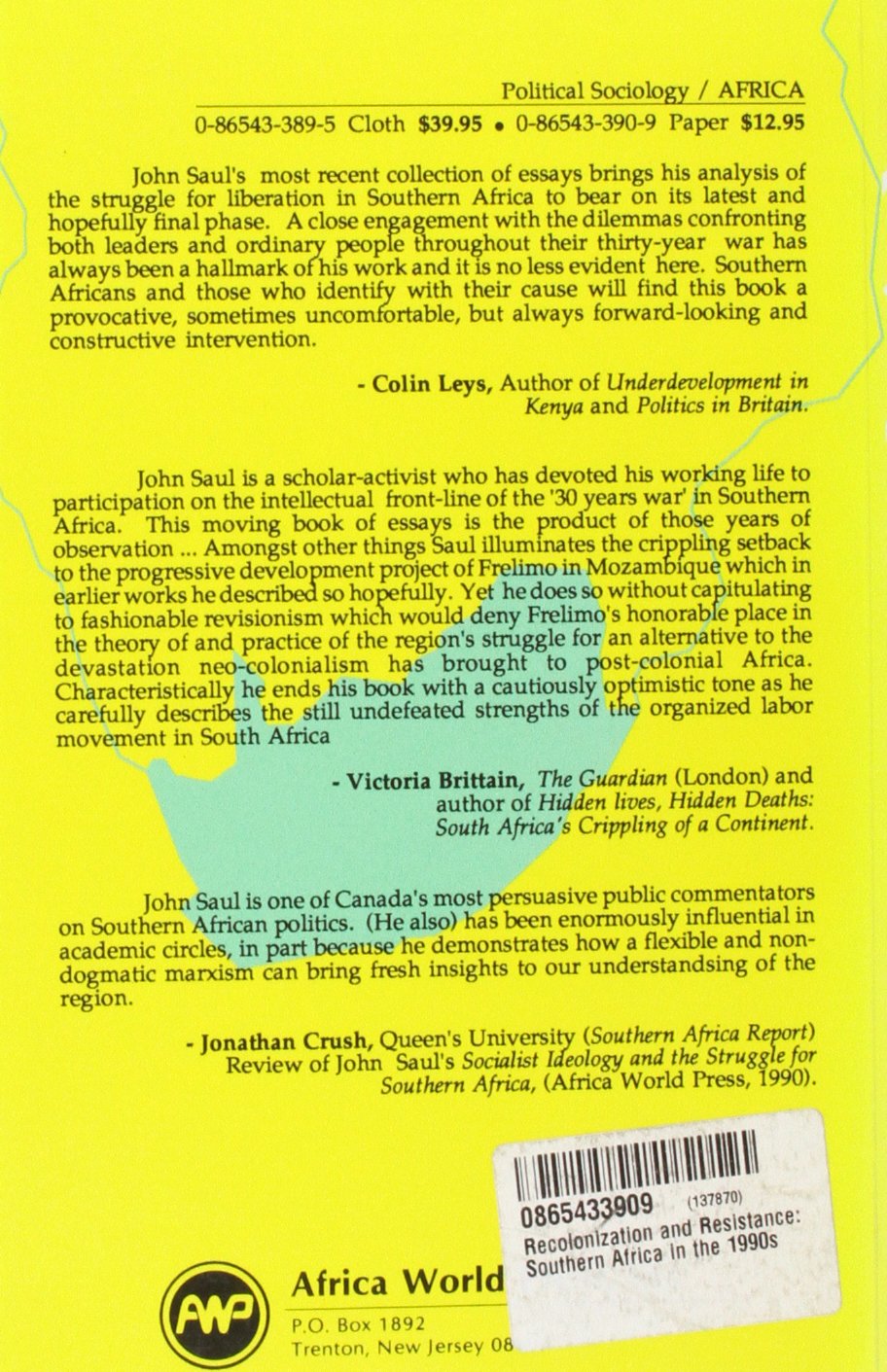 Recolonization And Resistance In Southern Africa In The 1990s