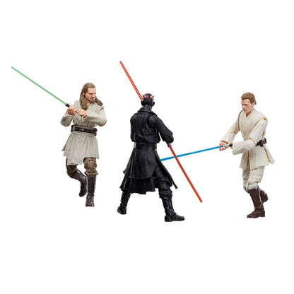 Star Wars The Black Series Qui-Gon Jinn, Darth Maul, Obi-Wan Kenobi Star Wars: The Phantom Menace 6 Inch Action Figures