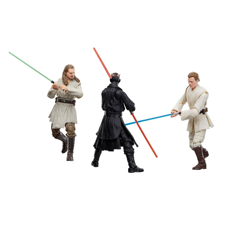 Star Wars The Black Series Qui-Gon Jinn, Darth Maul, Obi-Wan Kenobi Star Wars: The Phantom Menace 6 Inch Action Figures