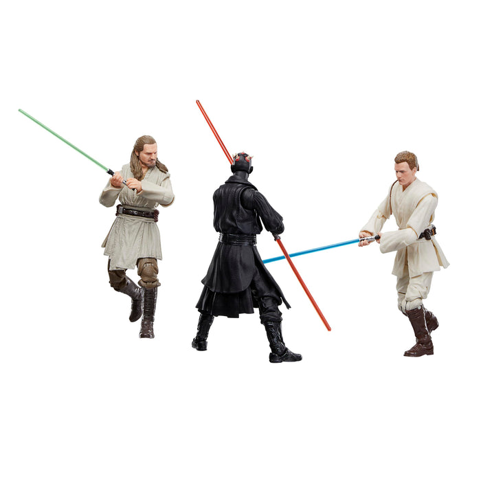 Star Wars The Black Series Qui-Gon Jinn, Darth Maul, Obi-Wan Kenobi Star Wars: The Phantom Menace 6 Inch Action Figures
