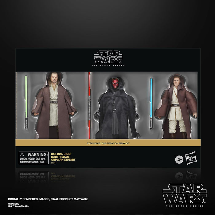 Star Wars The Black Series Qui-Gon Jinn, Darth Maul, Obi-Wan Kenobi Star Wars: The Phantom Menace 6 Inch Action Figures