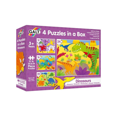 Galt Toys, 4 Puzzles in a Box - Dinosaurs, Dinosaur Jigsaw Puzzle for Kids, Ages 3 Years Plus