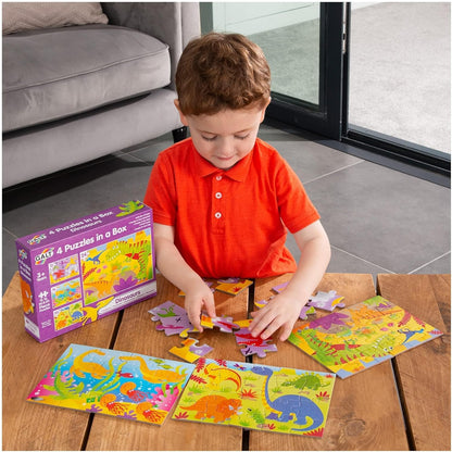 Galt Toys, 4 Puzzles in a Box - Dinosaurs, Dinosaur Jigsaw Puzzle for Kids, Ages 3 Years Plus