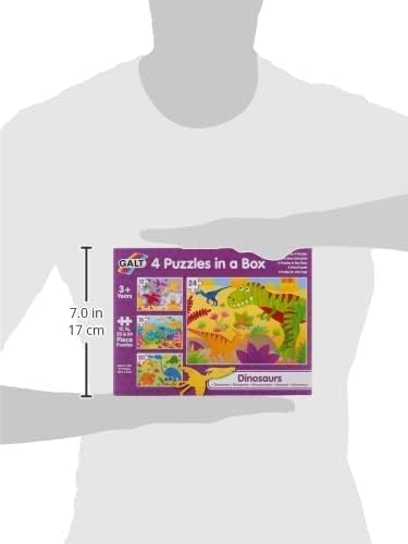 Galt Toys, 4 Puzzles in a Box - Dinosaurs, Dinosaur Jigsaw Puzzle for Kids, Ages 3 Years Plus