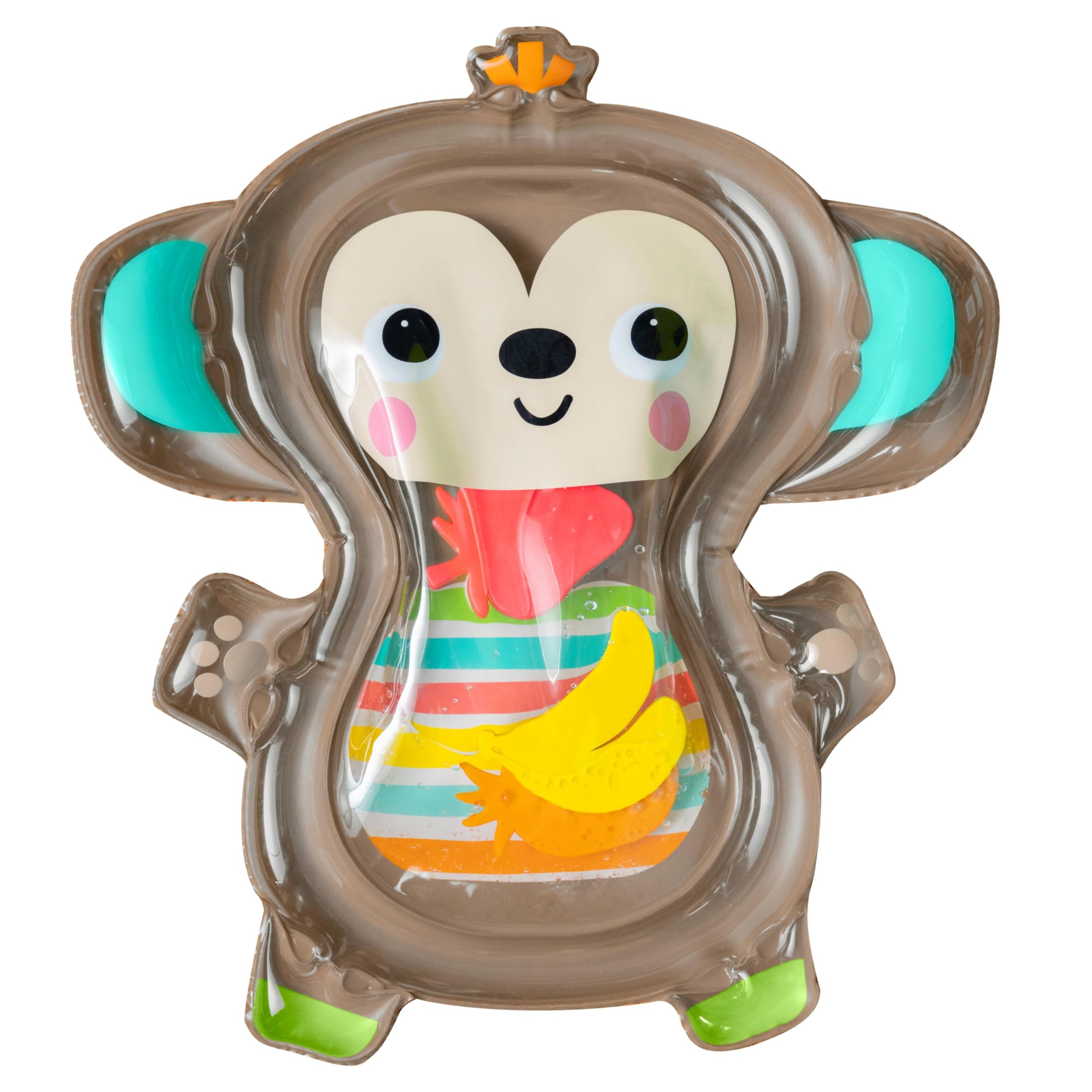 Alfombra de juegos inflable con agua para el tiempo boca abajo Hungry Monkey de Bright Starts, juguete sensorial para bebés de 0 a 6 meses