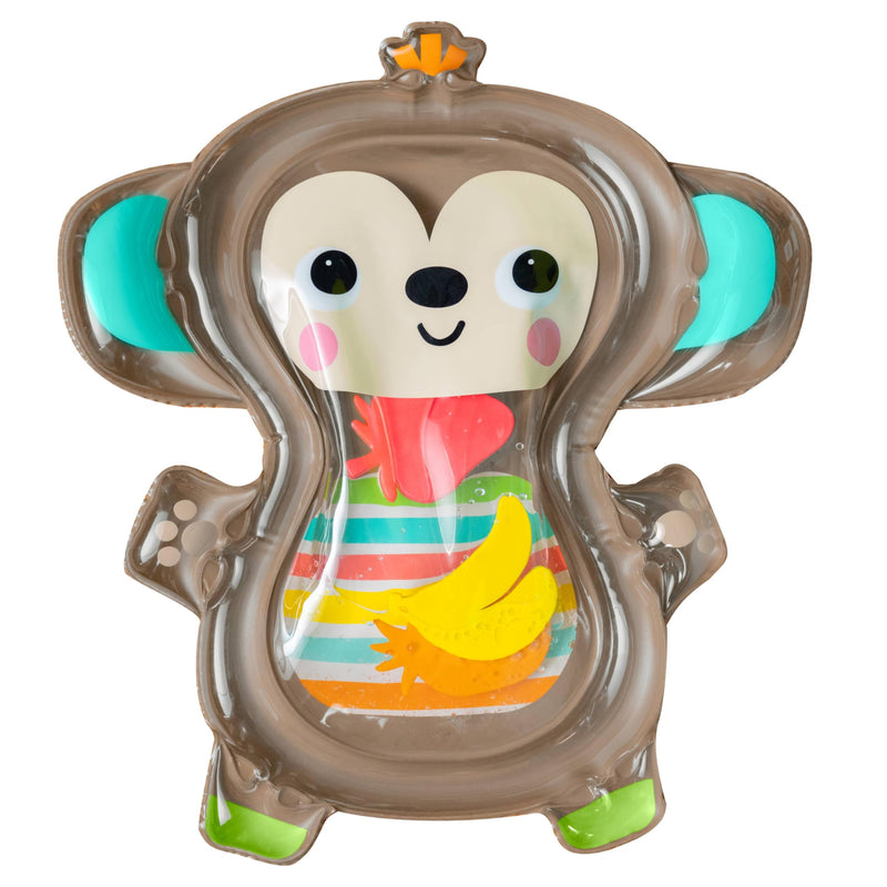 Alfombra de juegos inflable con agua para el tiempo boca abajo Hungry Monkey de Bright Starts, juguete sensorial para bebés de 0 a 6 meses
