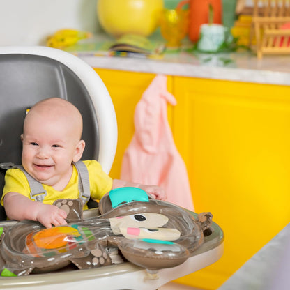 Alfombra de juegos inflable con agua para el tiempo boca abajo Hungry Monkey de Bright Starts, juguete sensorial para bebés de 0 a 6 meses