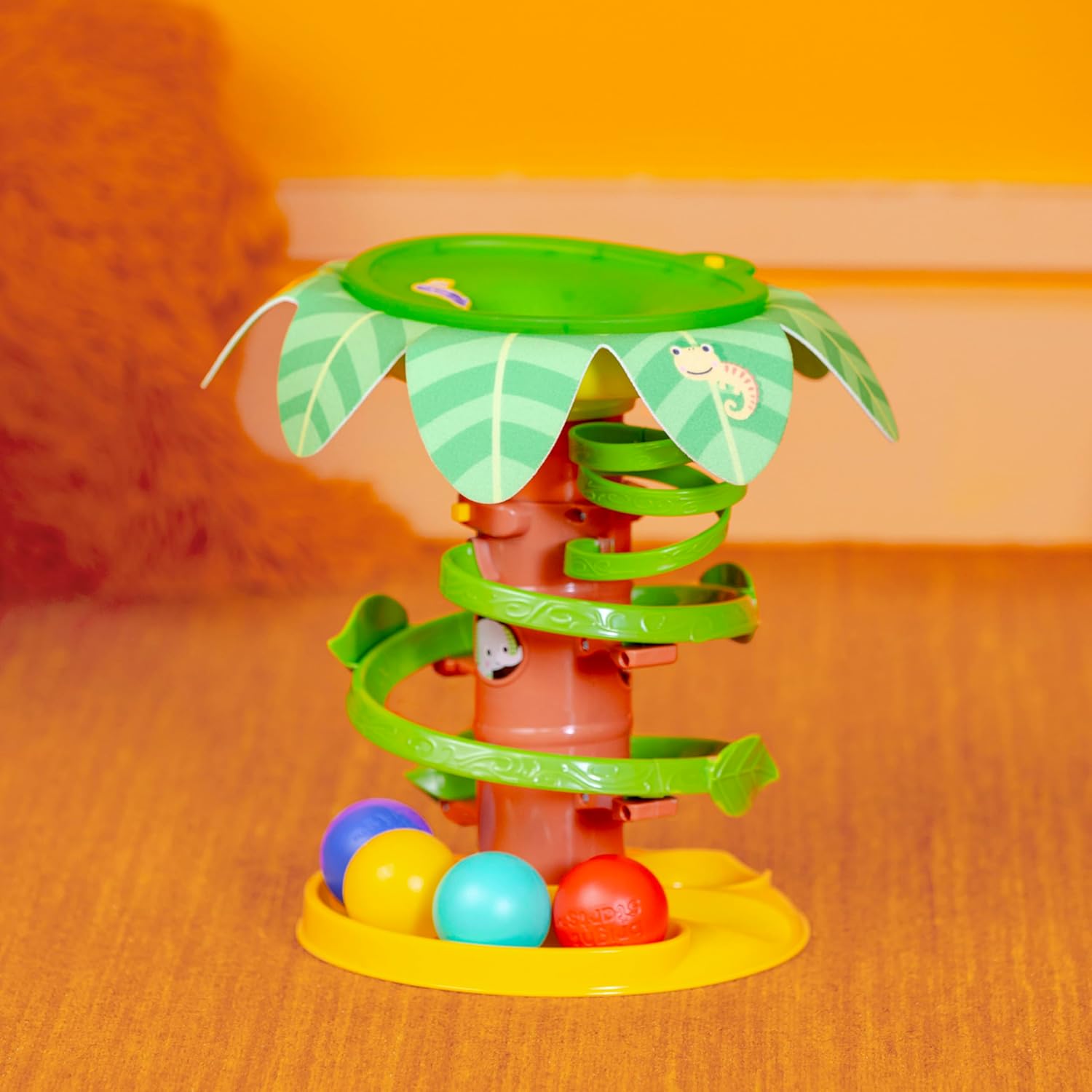 Bright Starts, Tour Tropical Twirl 2-en-1, avec Lumières et Musique, 5 Balles Fournies, pour Les 6 Mois et Plus, Unisexe