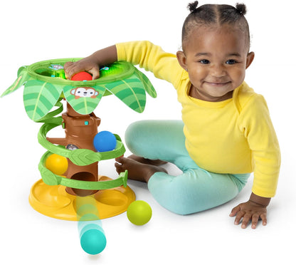 Bright Starts, Tour Tropical Twirl 2-en-1, avec Lumières et Musique, 5 Balles Fournies, pour Les 6 Mois et Plus, Unisexe