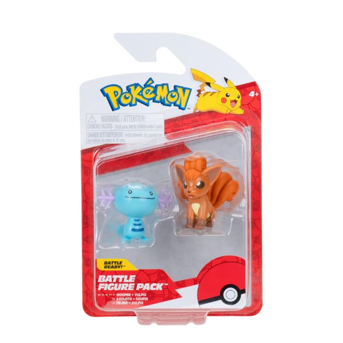 Pokémon PKW3575 Battle Figure Pack - Felino & Vulpix Official Detailed Figures, 5 cm Each