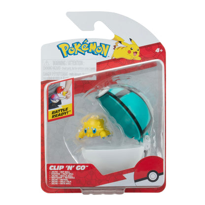 Pokémon PKW3632 - Clip'n'Go Poké Ball - Cotton Cord & Netball, Official Pokéball with 5 cm Figure