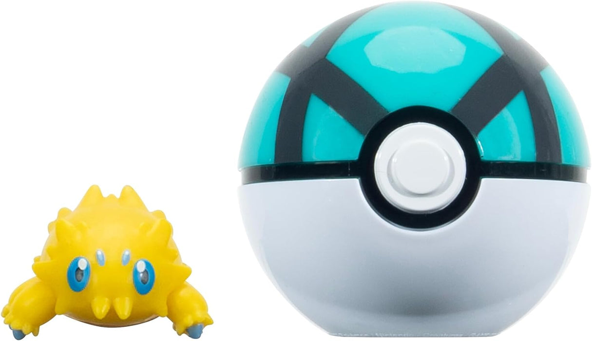 Pokémon PKW3632 - Clip'n'Go Poké Ball - Cotton Cord & Netball, Official Pokéball with 5 cm Figure